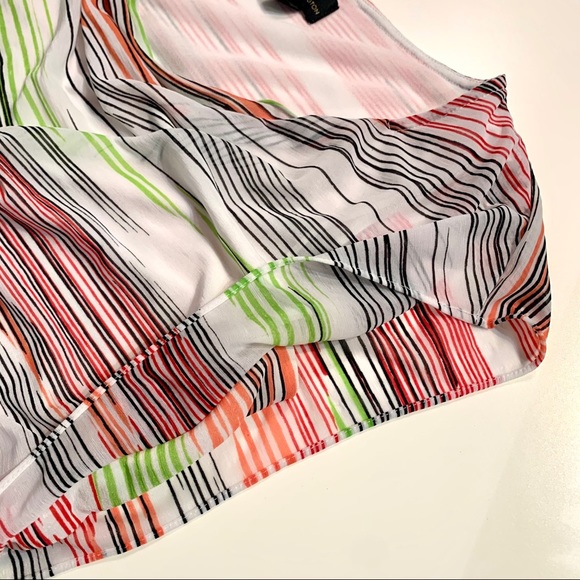 Worthington Striped Cowl Neck Drape Blouse - Picture 4 of 8